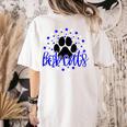 Blue Bobcats School Spirit Coquette Bow Mascot Teacher Women's Comfort Colors T-Shirt Back Print Ivory