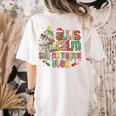 Book Tree All Is Calm Said No Teacher Ever Christmas Women's Comfort Colors T-Shirt Back Print Ivory