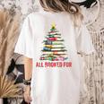 All Booked For Christmas Xmas Tree Teacher Holiday Pajamas Women's Comfort Colors T-Shirt Back Print Ivory All Booked For Christmas Xmas Tree Teacher Holiday Pajamas Women's Comfort Colors T-Shirt Back Print Ivory