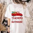 Bunch Of Teachers This Side Of The Nuthouse Xmas Women's Comfort Colors T-Shirt Back Print Ivory Bunch Of Teachers This Side Of The Nuthouse Xmas Women's Comfort Colors T-Shirt Back Print Ivory