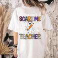 You Can't Scare Me I'm A Teacher Halloween Costume Women's Comfort Colors T-Shirt Back Print Ivory