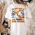 You Can't Scare Me I Teach 6th Grade Retro Teacher Halloween Women's Comfort Colors T-Shirt Back Print Ivory You Can't Scare Me I Teach 6th Grade Retro Teacher Halloween Women's Comfort Colors T-Shirt Back Print Ivory