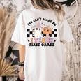 You Cant Scare Me I Teach First Grade Teacher Halloween Women's Comfort Colors T-Shirt Back Print Ivory