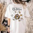Catom Science Teacher Chemistry Lover Physics School Cat Women's Comfort Colors T-Shirt Back Print Ivory