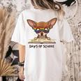 Chihuahua 100 Days Of School Rainbow Glasses Teacher Women's Comfort Colors T-Shirt Back Print Ivory