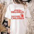 Childcare My Heart Belongs To Children Daycare Teacher Men Women Women's Comfort Colors T-Shirt Back Print Ivory