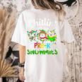 Chillin With My Pre-K Snowmies Christmas Teacher Xmas Women's Comfort Colors T-Shirt Back Print Ivory