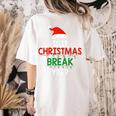 Is It Christmas Break Yet Teacher Xmas Winter Saying Women's Comfort Colors T-Shirt Back Print Ivory