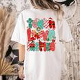 Christmas Coquette Bow Teacher Teach Love Inspire Women's Comfort Colors T-Shirt Back Print Ivory