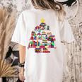 Christmas Library Tree Love Reading Books Nerd Teacher Women's Comfort Colors T-Shirt Back Print Ivory Christmas Library Tree Love Reading Books Nerd Teacher Women's Comfort Colors T-Shirt Back Print Ivory