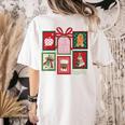 Christmas Teacher Stamps Women's Comfort Colors T-Shirt Back Print Ivory