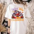 Way To Classroom Halloween Witch Three Cute Sloths Teacher Women's Comfort Colors T-Shirt Back Print Ivory Way To Classroom Halloween Witch Three Cute Sloths Teacher Women's Comfort Colors T-Shirt Back Print Ivory