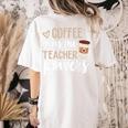 Coffee Gives Me Teacher Powers Teacher Women's Comfort Colors T-Shirt Back Print Ivory