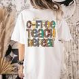 Coffee Teach Repeat Leopard Print Back To School Teachers Women's Comfort Colors T-Shirt Back Print Ivory