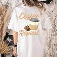 Coffee Teach Repeat Teacher Women's Comfort Colors T-Shirt Back Print Ivory