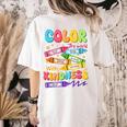 Color The World With Kindness Teachers Back To School Women's Comfort Colors T-Shirt Back Print Ivory
