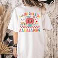 All The Cool Kids Are Reading Book Reading Teacher School Women's Comfort Colors T-Shirt Back Print Ivory