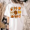 Coquette Teach Teacher Bows Thanksgiving Turkey Fall Autumn Women's Comfort Colors T-Shirt Back Print Ivory Coquette Teach Teacher Bows Thanksgiving Turkey Fall Autumn Women's Comfort Colors T-Shirt Back Print Ivory
