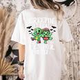 Creepin It Real Monster School Preschool Teacher Halloween Women's Comfort Colors T-Shirt Back Print Ivory