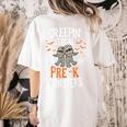 Creepin It Real Pre-K Monsters Halloween Preschool Teacher Women's Comfort Colors T-Shirt Back Print Ivory