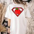 Cute Distressed Super Teacher Superhero Apple Shirt Women's Comfort Colors T-Shirt Back Print Ivory Cute Distressed Super Teacher Superhero Apple Shirt Women's Comfort Colors T-Shirt Back Print Ivory