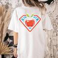 Cute Distressed Super Teacher Superhero Apple Women's Comfort Colors T-Shirt Back Print Ivory Cute Distressed Super Teacher Superhero Apple Women's Comfort Colors T-Shirt Back Print Ivory