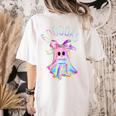 Cute Ghost Book Reading Halloween Teacher Top Girls Women Women's Comfort Colors T-Shirt Back Print Ivory