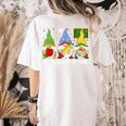 Cute Gnomes Teach Love And Inspire Back To School Teacher Women's Comfort Colors T-Shirt Back Print Ivory