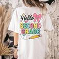 Cute Hello Second Grade Back To School Coquette Teacher Girl Women's Comfort Colors T-Shirt Back Print Ivory Cute Hello Second Grade Back To School Coquette Teacher Girl Women's Comfort Colors T-Shirt Back Print Ivory