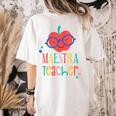 Cute Maestra Teacher Women's Comfort Colors T-Shirt Back Print Ivory