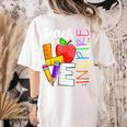 Cute Teach Love And Inspire Men Women Teacher Women's Comfort Colors T-Shirt Back Print Ivory