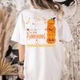 Cute Teacher Halloween For Women Men Teacher Pumpkin Women's Comfort Colors T-Shirt Back Print Ivory