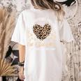 Daycare Provider Teacher Childcare Worker Leopard Heart Fun Women's Comfort Colors T-Shirt Back Print Ivory