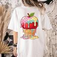 Dripping Apple Ice Cream Cone Cute Teacher Appreciation Women's Comfort Colors T-Shirt Back Print Ivory Dripping Apple Ice Cream Cone Cute Teacher Appreciation Women's Comfort Colors T-Shirt Back Print Ivory