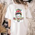 Early Head Start Life Messy Bun Back To School Teacher Women Women's Comfort Colors T-Shirt Back Print Ivory