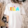 ELA Squad Teacher Back To School English Language Arts Women's Comfort Colors T-Shirt Back Print Ivory ELA Squad Teacher Back To School English Language Arts Women's Comfort Colors T-Shirt Back Print Ivory
