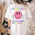 Everyone Communicates Differently Autism Awareness Teacher Women's Comfort Colors T-Shirt Back Print Ivory Everyone Communicates Differently Autism Awareness Teacher Women's Comfort Colors T-Shirt Back Print Ivory