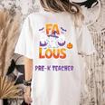 Fabulous Pre-K Teacher Halloween Costume Classroom Outfit Women's Comfort Colors T-Shirt Back Print Ivory