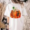Fall Book Autumn Reading Teacher Halloween Pumpkin Season Women's Comfort Colors T-Shirt Back Print Ivory