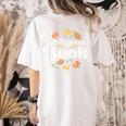 Fall For A Great Book Reading Librarian Autumn Teacher Women's Comfort Colors T-Shirt Back Print Ivory