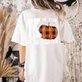 Fall Kindergarten Teacher K Is For Buffalo Plaid Pumpkin Women's Comfort Colors T-Shirt Back Print Ivory Fall Kindergarten Teacher K Is For Buffalo Plaid Pumpkin Women's Comfort Colors T-Shirt Back Print Ivory