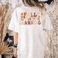 Fall In Love With Learning Autum Thanksgiving Teacher Kids Women's Comfort Colors T-Shirt Back Print Ivory