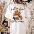 Fall In Love With Reading Book Autumn Teachers Pumpkins Women's Comfort Colors T-Shirt Back Print Ivory Fall In Love With Reading Book Autumn Teachers Pumpkins Women's Comfort Colors T-Shirt Back Print Ivory