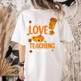 Fall In Love With Teaching 1st Grade Teacher Thanksgiving For Men Women Girls Kids Women's Comfort Colors T-Shirt Back Print Ivory