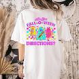 Are You Fall-O-Ween Directions Teacher Ghost Halloween Women's Comfort Colors T-Shirt Back Print Ivory