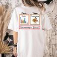 First Data Then Thanksgiving Im Earning A Break Sped Teacher Women's Comfort Colors T-Shirt Back Print Ivory