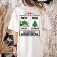 First Educate Then Celebrate Christmas Teacher Winter Break Women's Comfort Colors T-Shirt Back Print Ivory