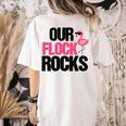 Our Flock Rocks Flamingo Mother's Day Teacher Women's Comfort Colors T-Shirt Back Print Ivory Our Flock Rocks Flamingo Mother's Day Teacher Women's Comfort Colors T-Shirt Back Print Ivory