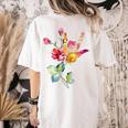 Flower American Sign Language ASL Teacher Teaching Deaf Women's Comfort Colors T-Shirt Back Print Ivory