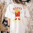Fun Teacher Happy Fri Yay French Fries Friday Lovers Women's Comfort Colors T-Shirt Back Print Ivory